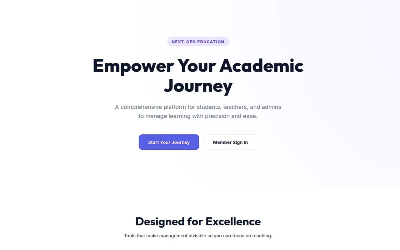 Student Management System dashboard